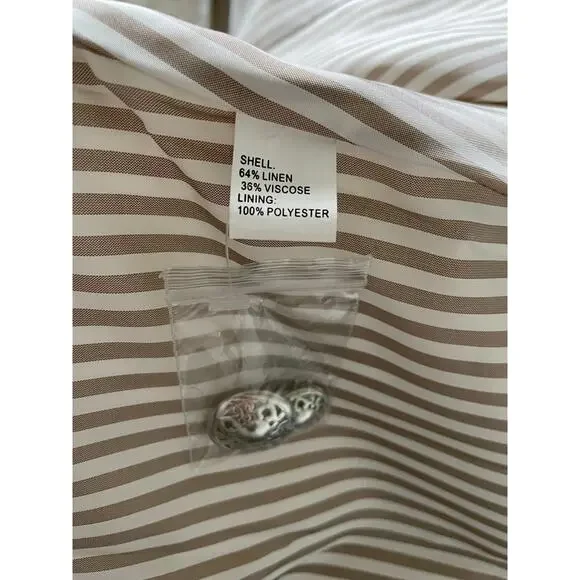 Tocca New Cream Ivory Linen Viscose Trench Coat Belted - Picture 12 of 12